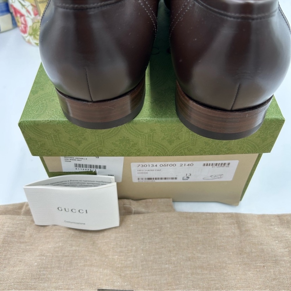 Men’s Gucci interlocking G leather loafer size 13 made in Italy - Picture 8 of 9